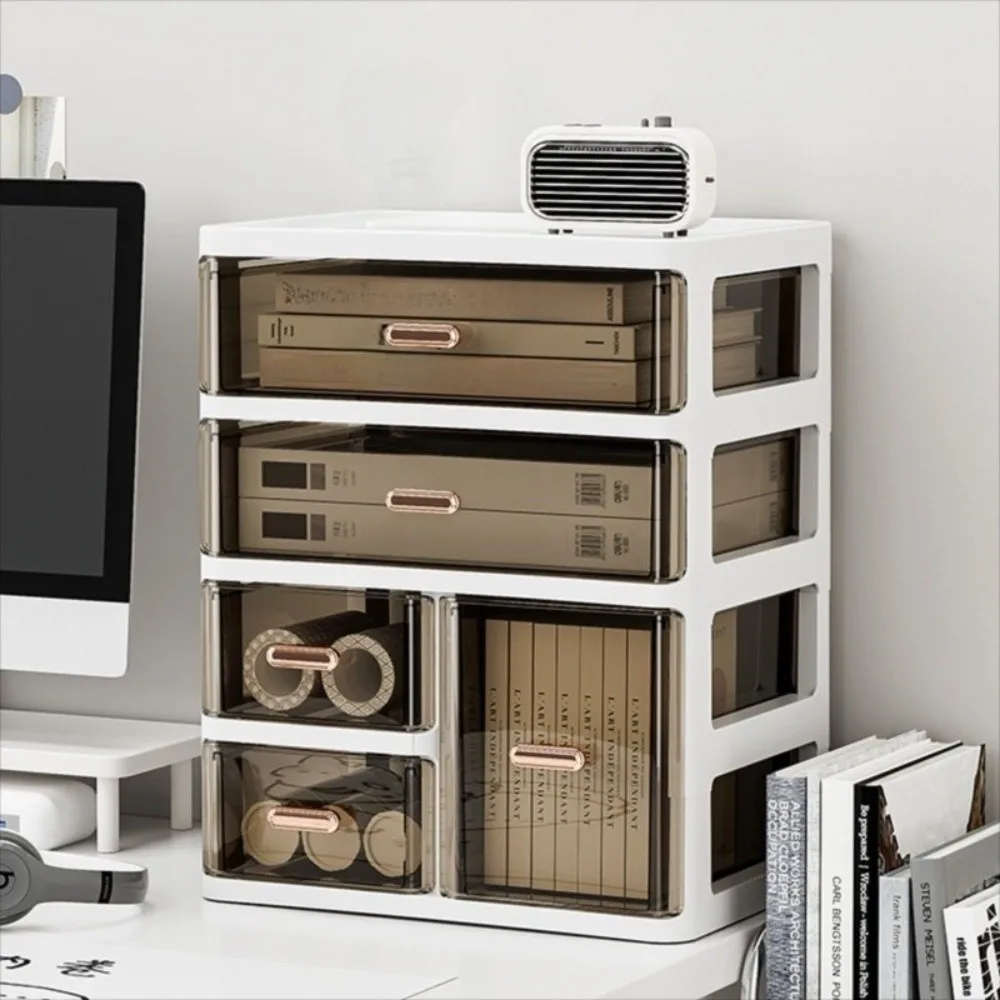 

Large-capacity Desk Organizer Storage Box Dust-proof Clear Cosmetic Storage Box Plastic Display Rack Skin Care Products Shelf