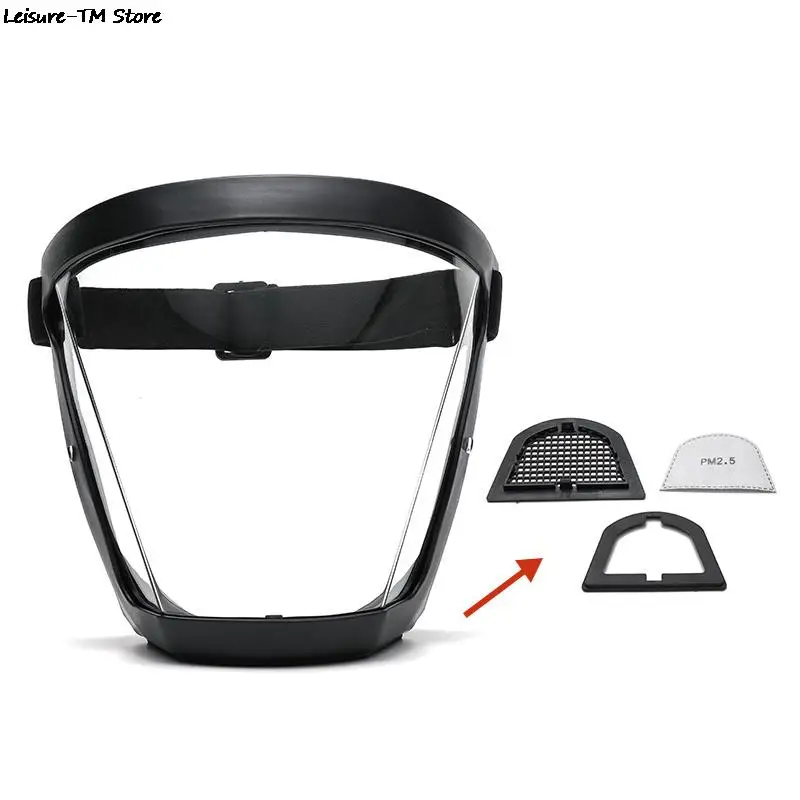 Full Face Shield Kitchen Transparent Shield Home Oil-splash Proof Eye Facial Anti-fog Head Cover Safety Glasses