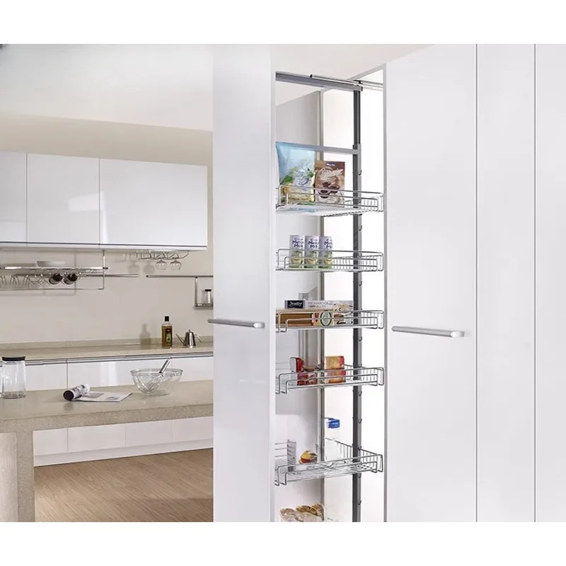 

Kitchen high cabinet three-layer damping guide rail cabinet stainless steel drawer rack