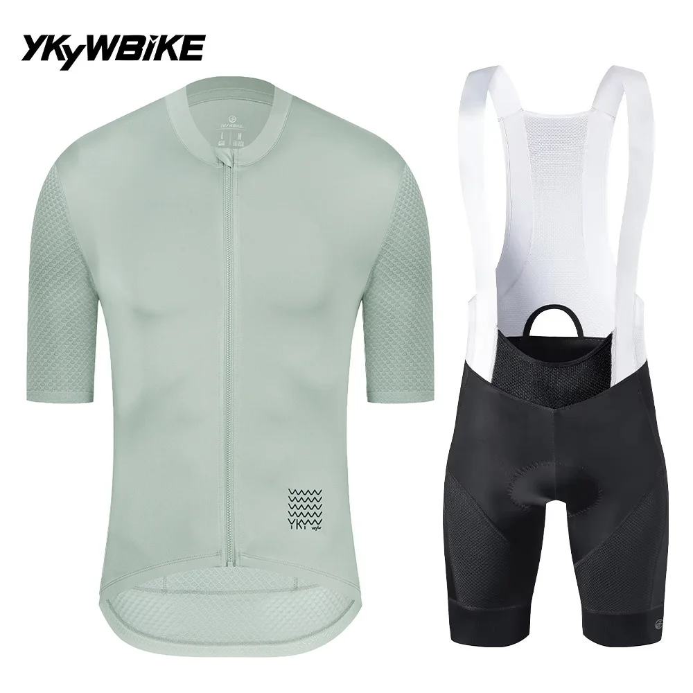 

YKYWBIKE Men's Cycling Set Summer Cycling Jersey Bib Shorts Kits Road Bike Clothes Bicycle Clothing Riding Maillot