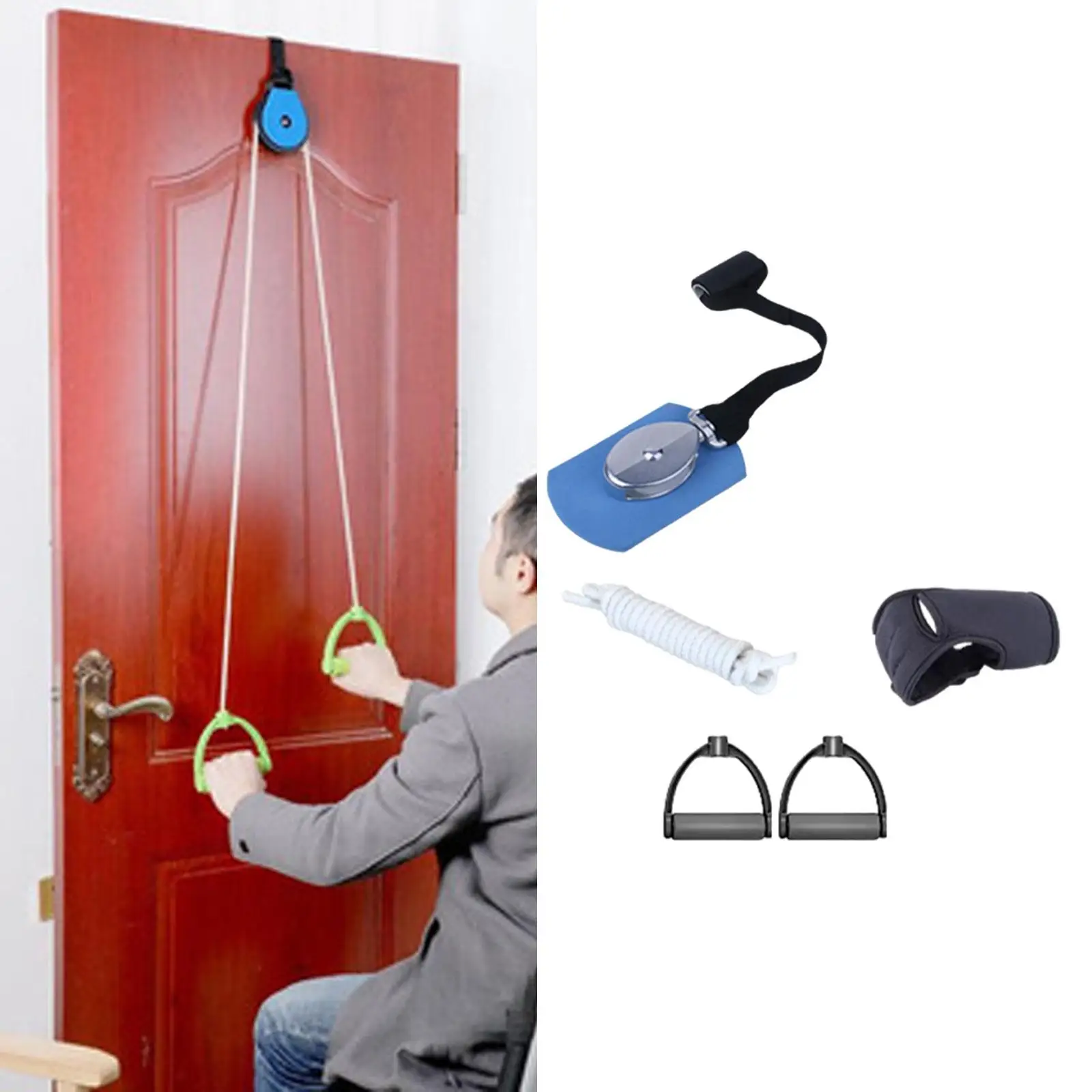 

Pulley Ring Rope Exerciser Kit Hand Traction Equipment Accessories for Upper Limb Work Out Easily Install Multifunctional