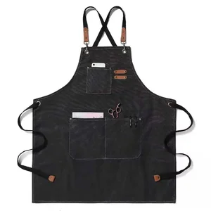 Fashion Canvas Apron House Kitchen Gardening Women's Dress Kitchen Kitchen Restaurant Working Apron 8 Main Uniform Sales Kitchen - №3