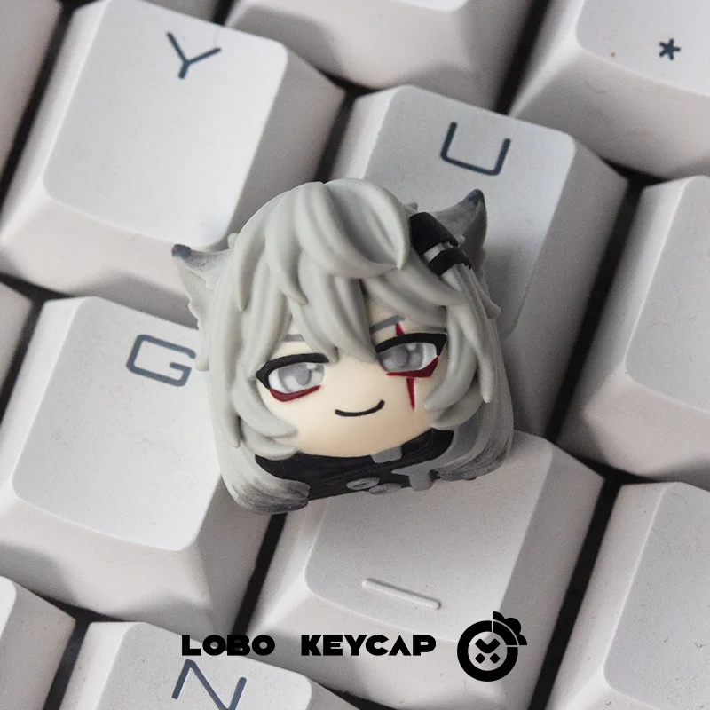 Lapland Arknights Tastenkappen Texastheomertosa Gaming-Peripheriegeräte Cartoon Resin Cross Mechanisches Tastaturzubehör Einzelne Tastenkappen