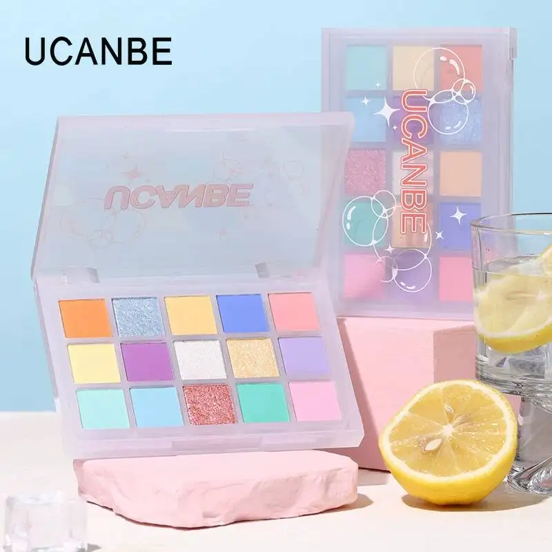 Ucanbe 15-Color Eyeshadow Palette Sea Island Sweet Reef Macaron Colors Multi-Color Polarized Mint Ocean Summer Eye Makeup