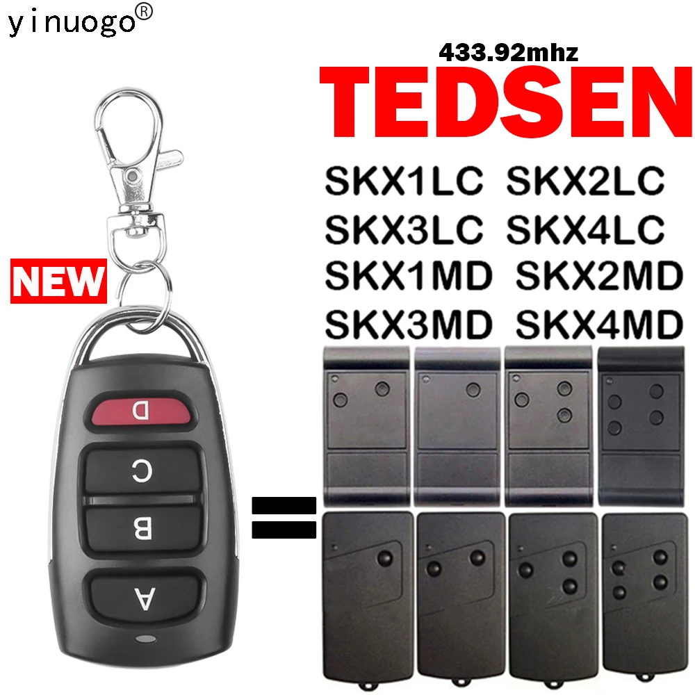 TEDSEN SKX1LC SKX2LC SKX3LC SKX4LC SKX1MD SKX2MD SKX3MD SKX4MD 차고 문 원격 제어 433.92MHz 고정 코드 클론 송신기