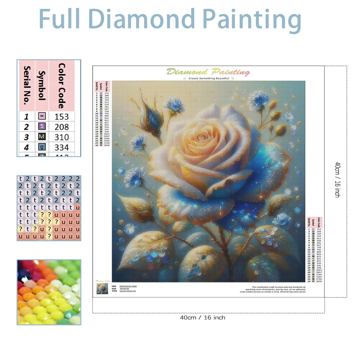 GATYZTORY 5D DIY Diamond Painting Rose Flower Mosaic Full Square/Round Drill Embroidery Floral Home Decor Cross Stitch Kits