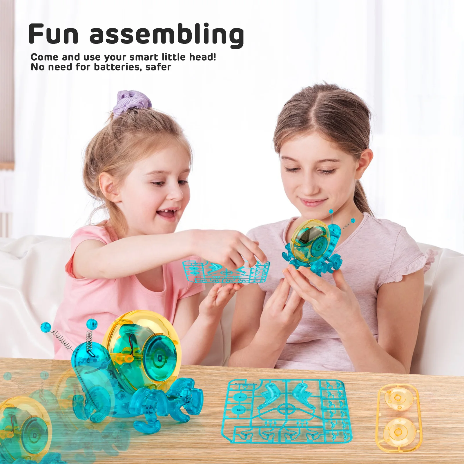 Diy montagem de caracol solar robô inteligente engenheiro brinquedos kits tecnologia brinquedos educativos quebra-cabeça brinquedos para crianças ciência presentes natal