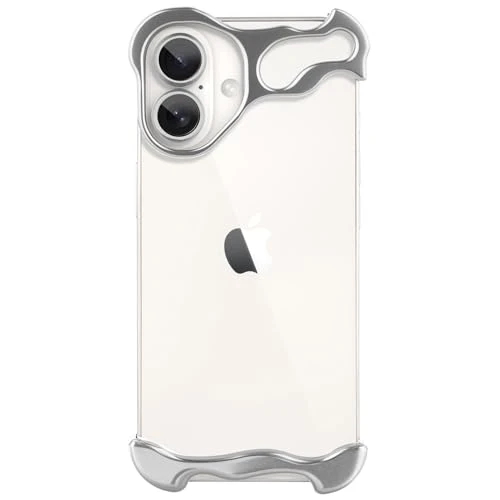 Lensless Protective Phone Case for iPhone 16 Ultra-thin Frame With Lens Film Protection Bare Aluminum Alloy Shockproof Cover