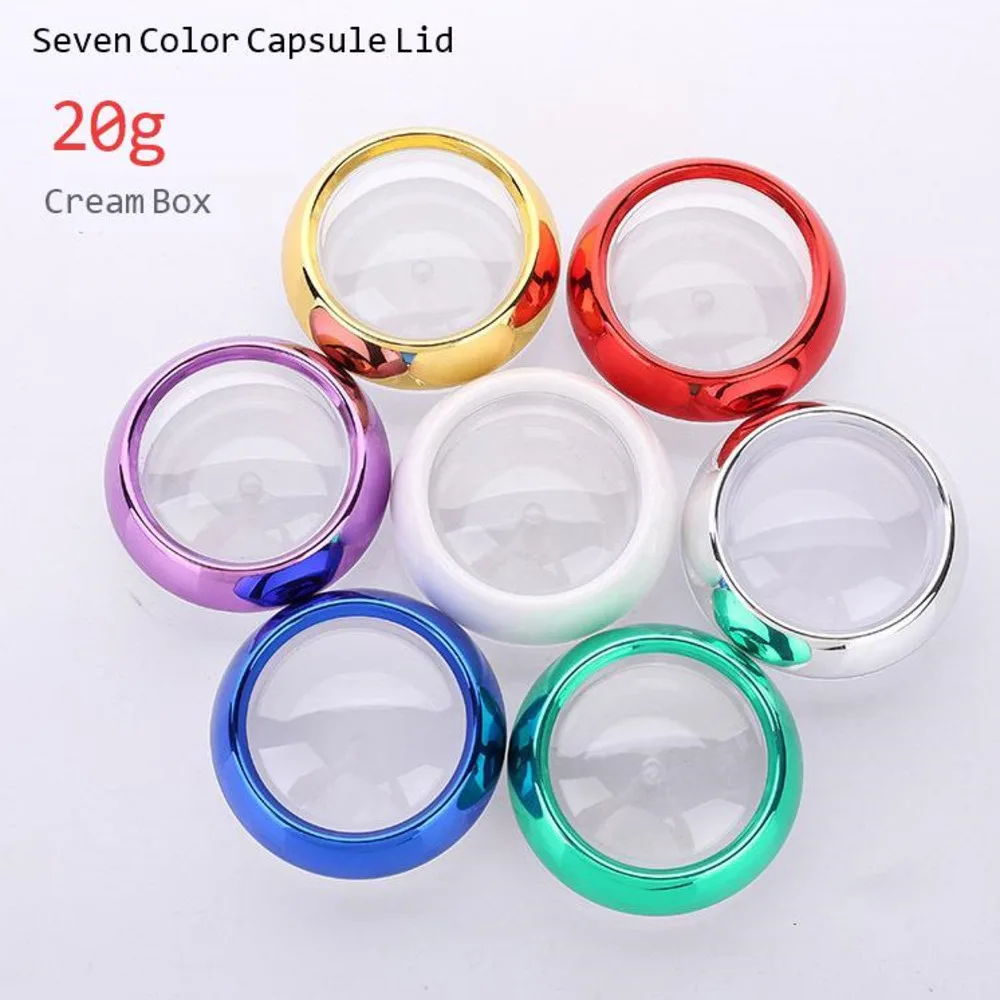 10PCS 20g Capsule Medicine Box plastic containers for Cosmetics Flat Bottle Small Capacity Trial empty jars