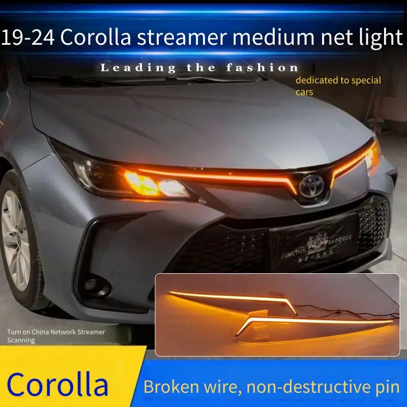 

Для Toyota Corolla 2020-2025 светодиодные фары DRL для бровей, дневные ходовые огни, противотуманные фары с плавным динамическим желтым указателем поворота