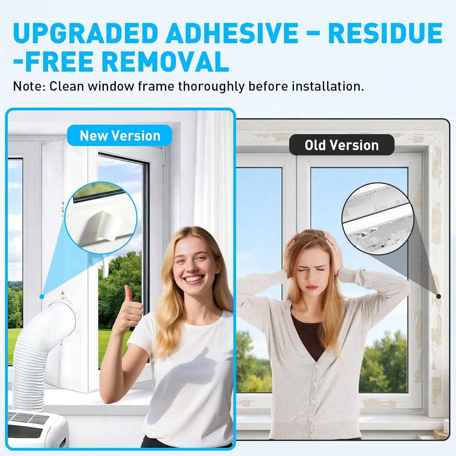 Air Conditioner Window Seal Kit Enhanced Adhesive Universal AC Thermal Barrier Waterproof Insect Guard Improves Cooling
