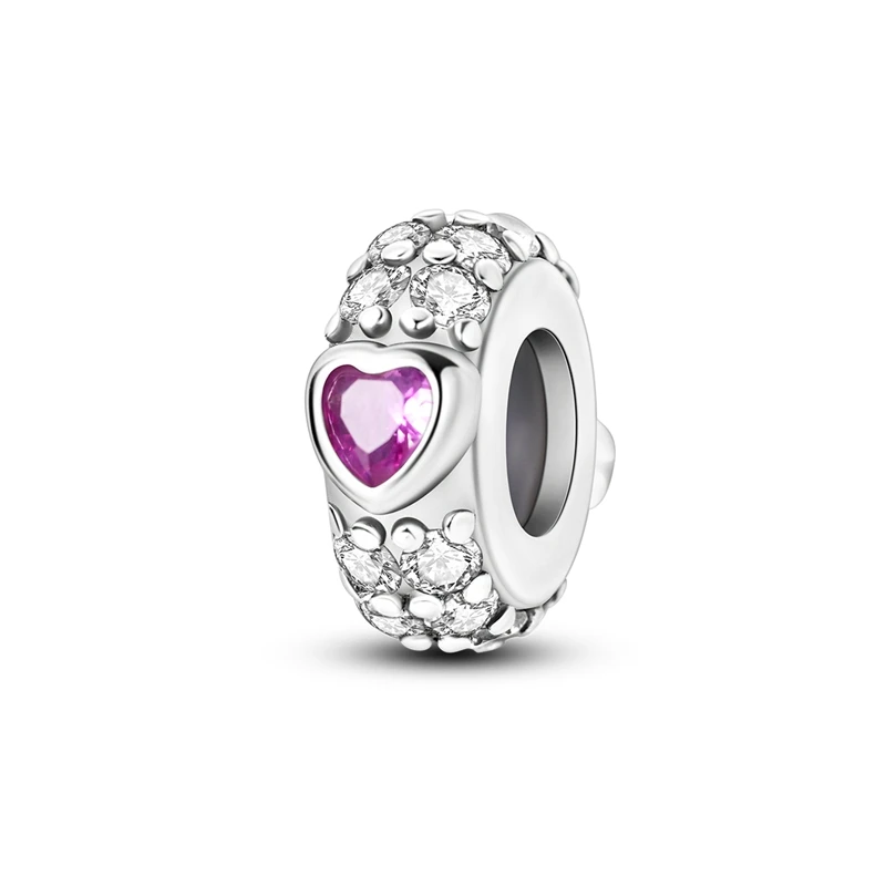 Trendy 925 Sterling Silver Shining Heart Cap Positioning Charms Bead Fit Original Bracelet DIY Women Party Jewelry Gift
