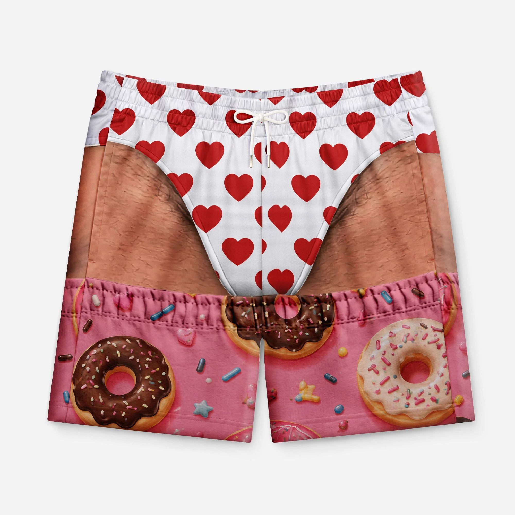 Men's Parody, Fake Underwear Printed Beach Pants Fun and Funny Quick Drying Swimming Trunks Pool Parties Creative Gift Shorts