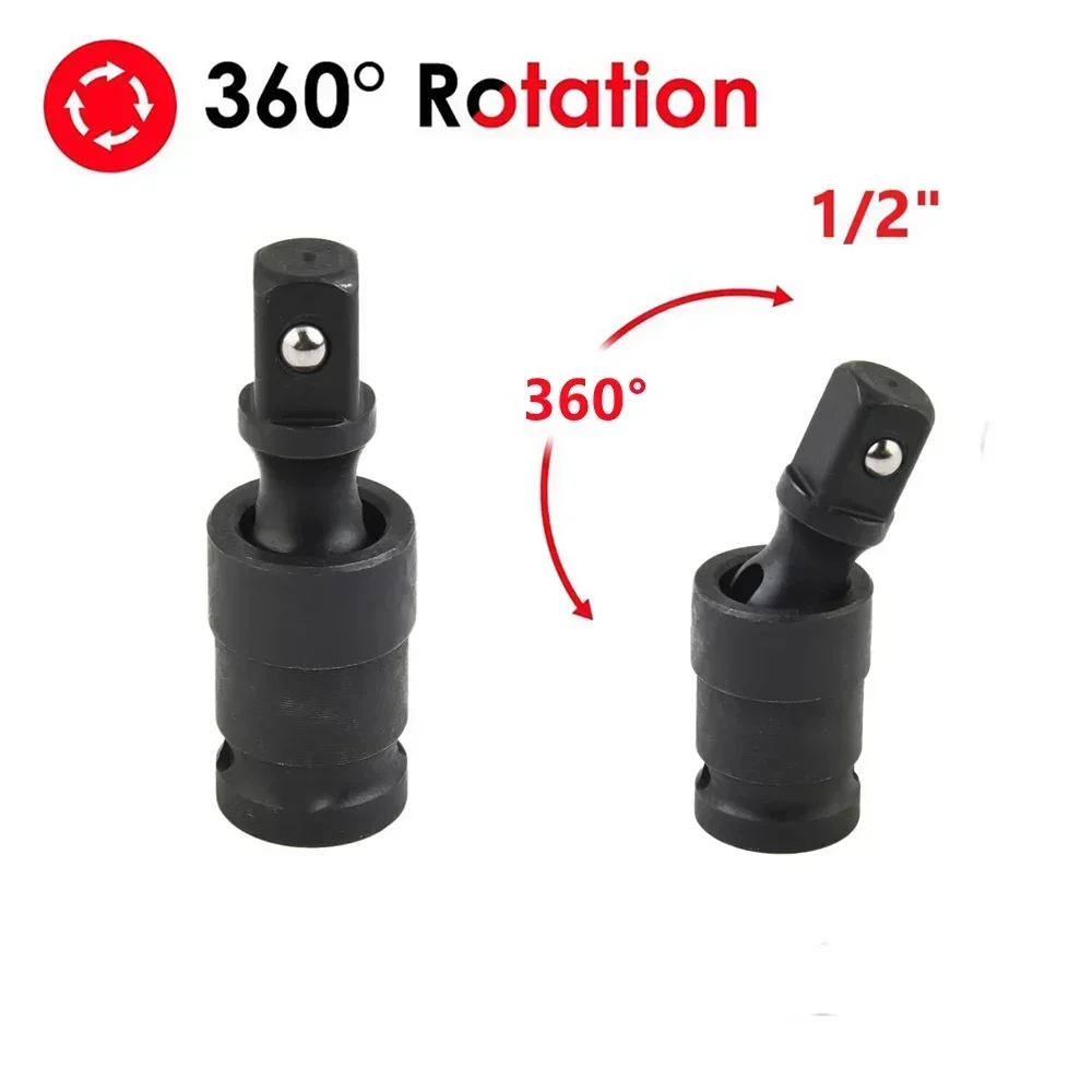 1Pc 1/2'' Universal Joint Socket 70*12.5mm Pneumatic Swivel Joint Air Impact Wobble Socket Adapter Hand Tool Wrench Accessories