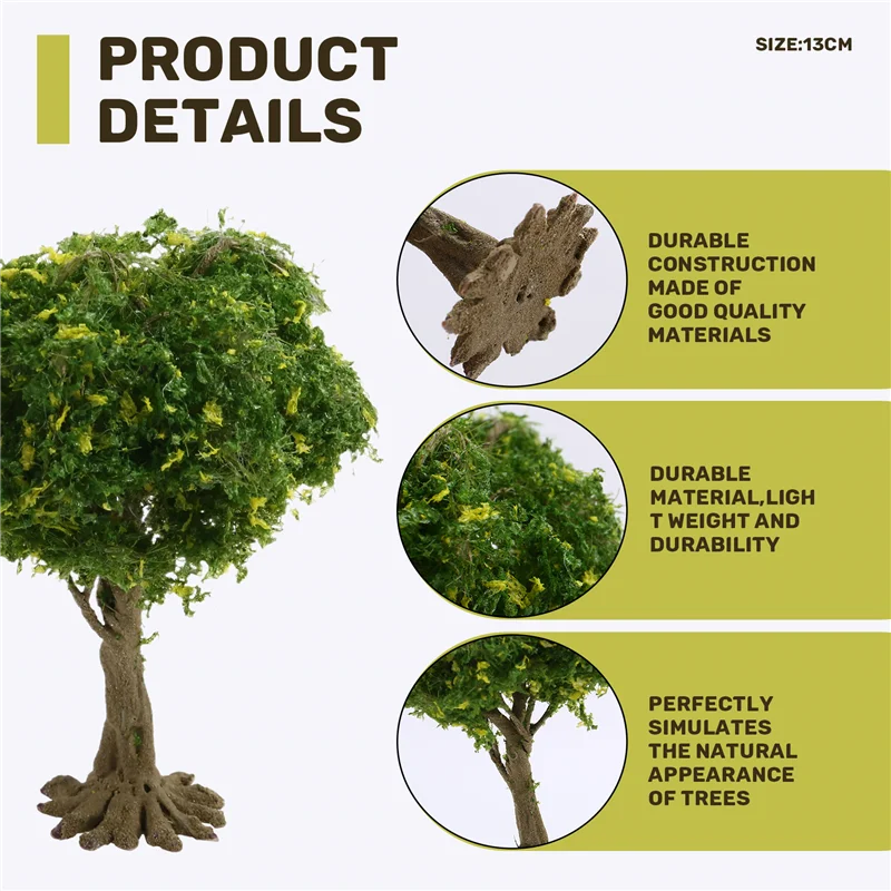 B78B-13Cm Feine Skala Grün Modell Baum Draht Stamm Simulation Baum Für Berg Landschaft Zug Eisenbahn Layout