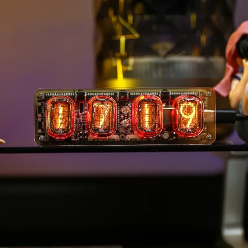 Nixie Tube Clock Desk Retro Electronic Cyberpunk Digital Table Clocks Computer Desktop Creative Decoration Gifts Accessories