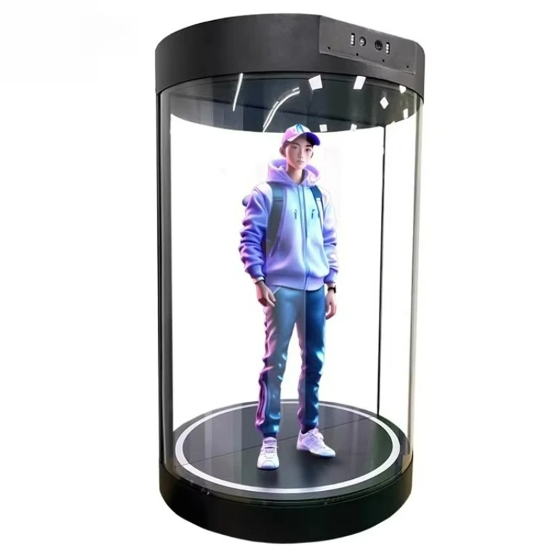 

5.5 10.1 21.5 Inch Cylindrical 3D Holographic Projection Ai Interaction Transparent Showcase Holographic 3D Technology Display