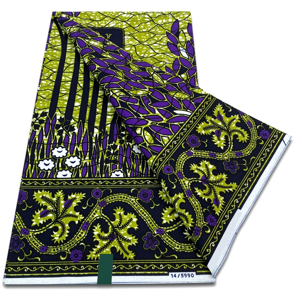 

Newest Fashion African Real Wax Fabric 100% Cotton Nigerian Ankara Fabric Block Prints Batik Dutch High Quality Women Sewing