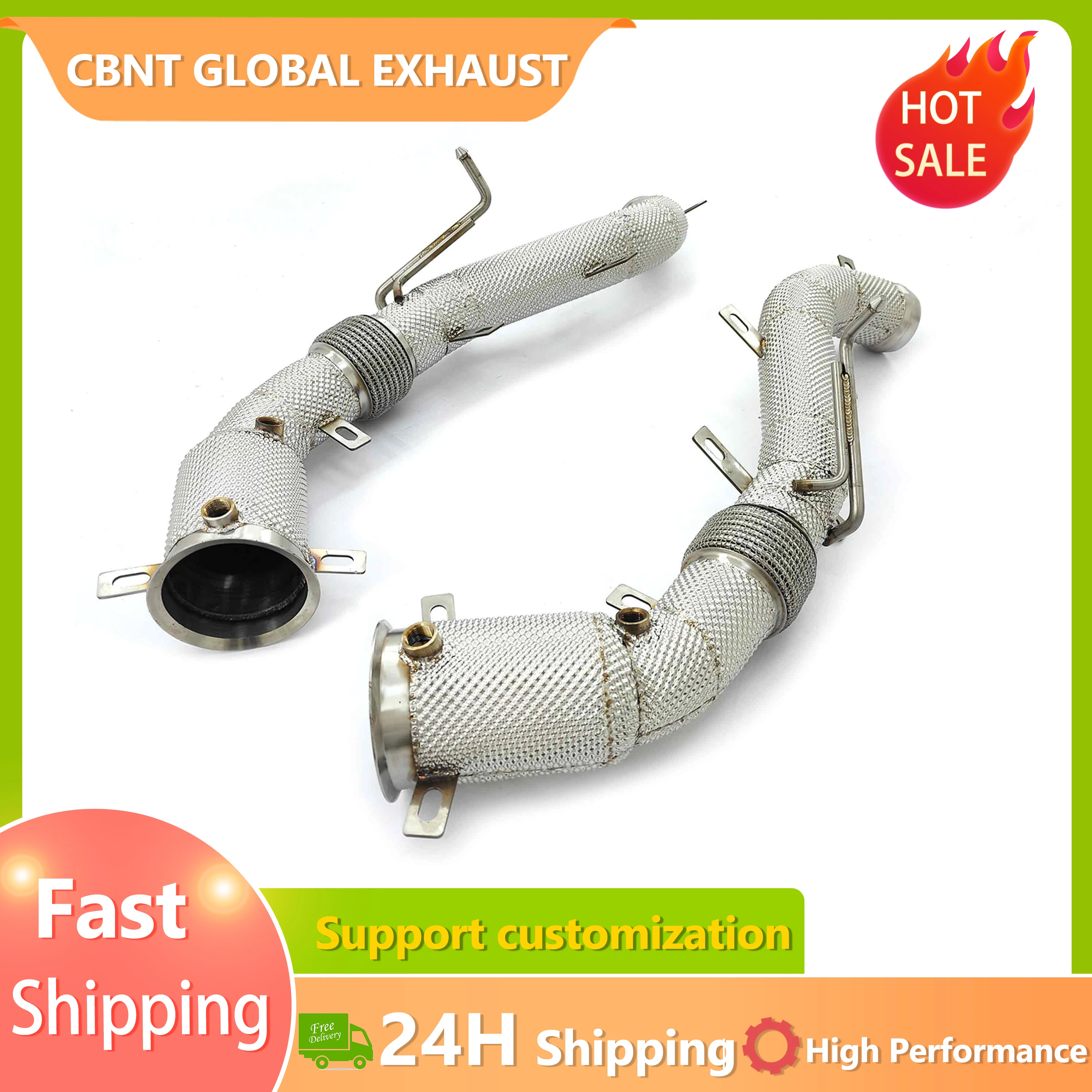 

CBNT Inventory Available Stainless Steel Downpipe for McLaren 650S 540C 570S MP4-12C 600Lt Exhaust Pipe With Heat Shield