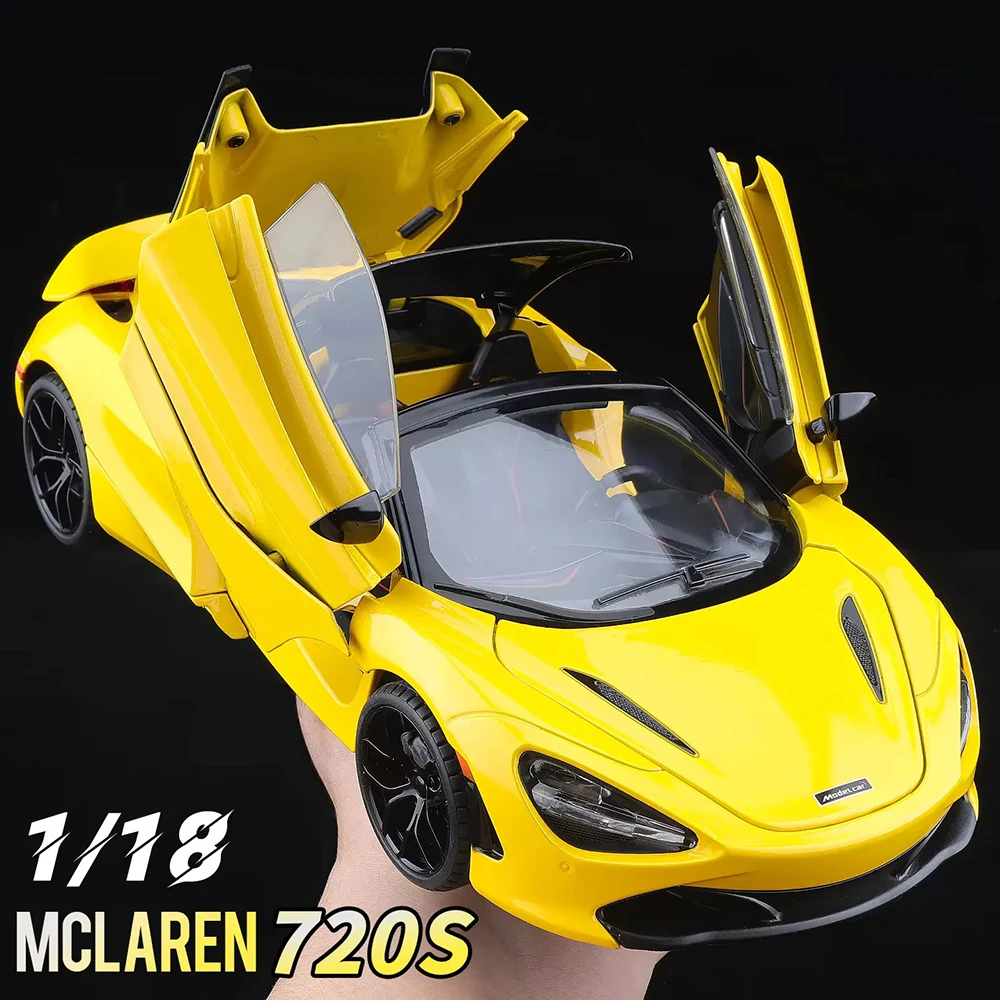 1:18 Maßstab McLaren 720S Spielzeugauto-Modell aus Legierung mit Drehbaren Rädern, Miniatur-Sportwagen mit Licht und Ton, Geburtstagsgeschenk
