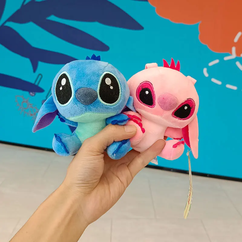 12cm Cartoon Plush Doll Stitch Doll Pendant Small Gift Keychain Doll Machine Toy Gift