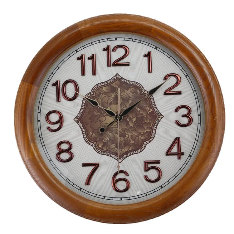 Reloj de pared europeo para sala de estar, reloj de pared Vintage, movimiento silencioso, adhesivo, reloj de madera maciza, colgante, regalos para la madre