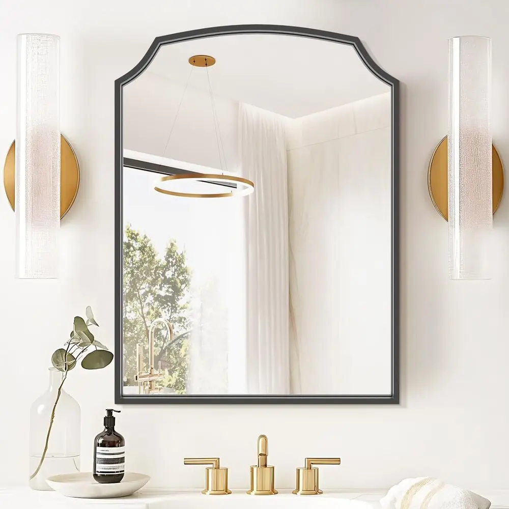 

18x24 Inch Arched Vintage Ornate Wall Mirror - Traditional Baroque Style for Home Decor