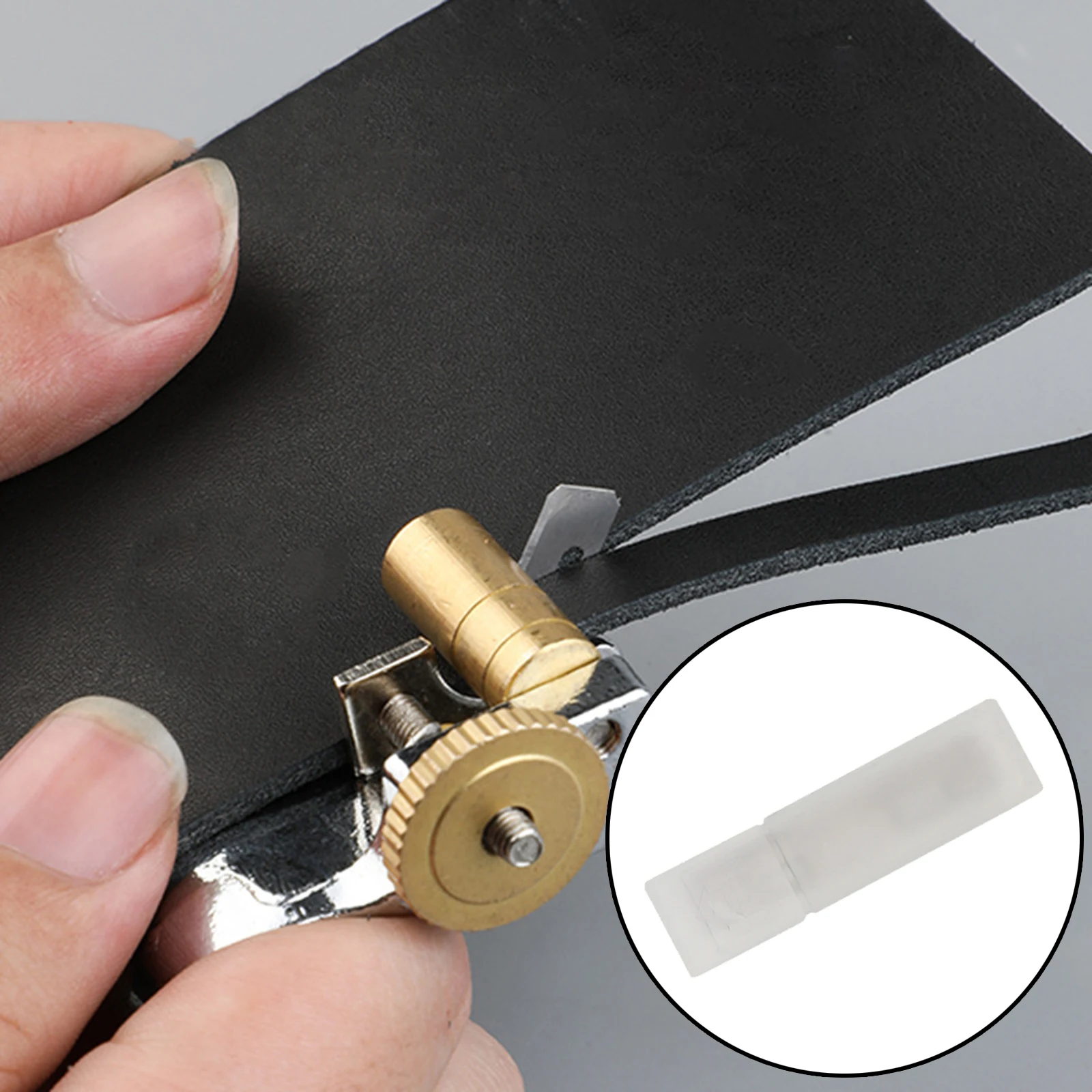 Leather Strip Cutting Tool Aluminum Alloy Belt Cutter with Clear Scale Adjustable Cutting Width Practical Leathercraft Hand Tool