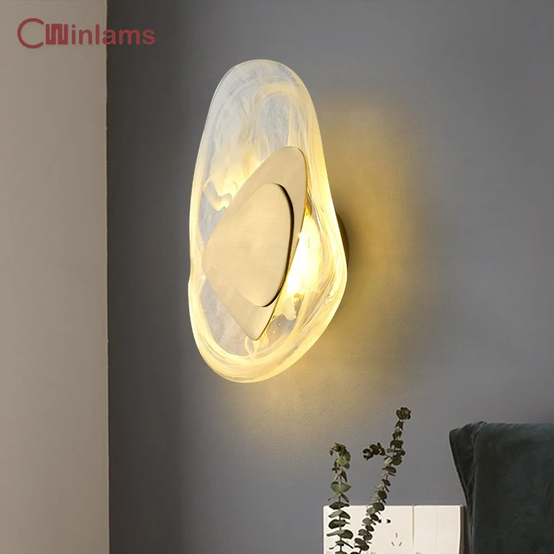 

Gold Black Glass Creative Luxury Crystal Glass Led Wall Light For Living Room Bedroom Corridor Aisle Stair Art Decor Lighting