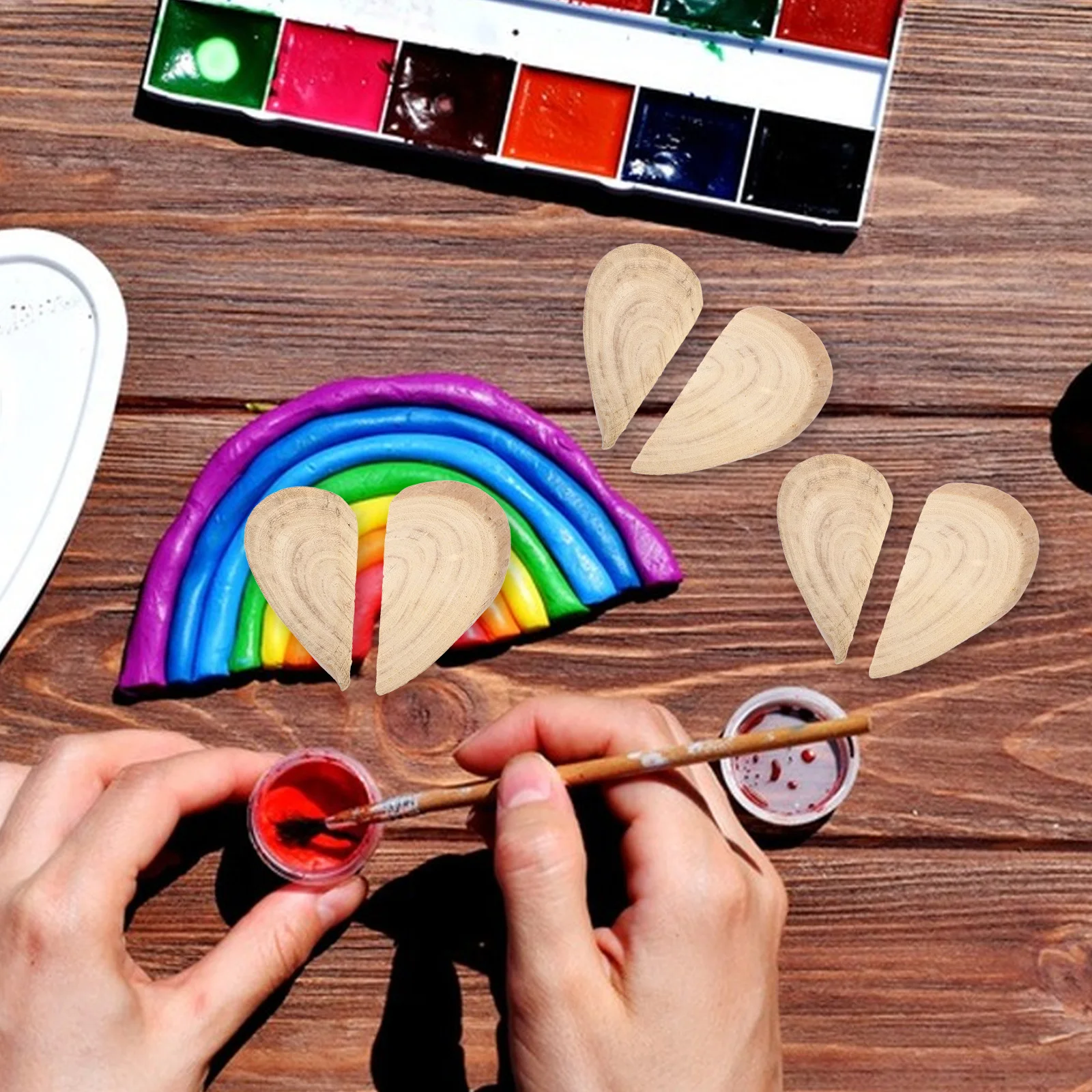 

70pcs Wood Slices Craft Supplies Blank DIY Pieces Natural Decorative Materials Handmade Activity Photo Props Rustic Wooden