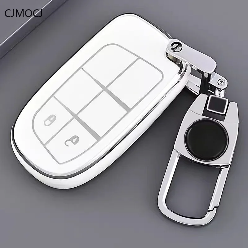 For Jeep Models TPU Car Remote Key Case Cover Shell Keychain Accessories