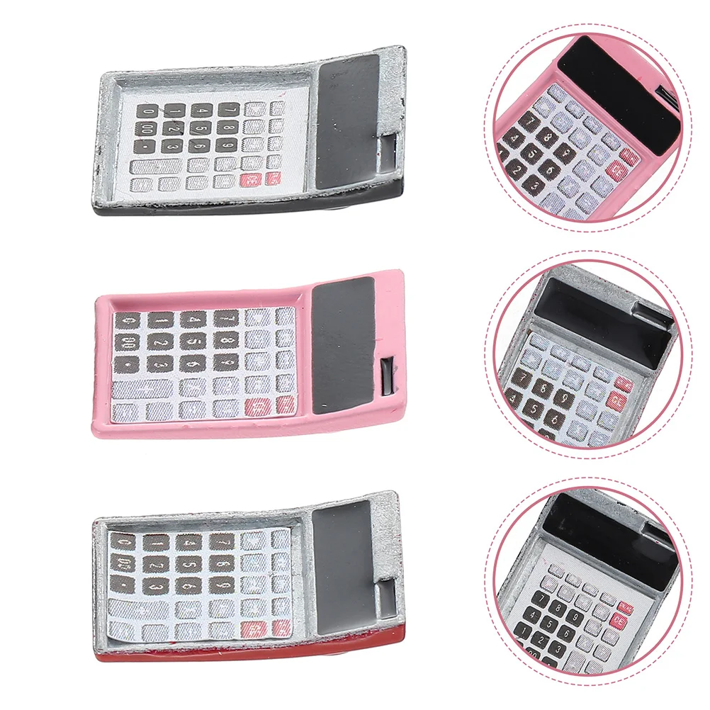 

6 Pcs Mini Calculator House Miniatures for Crafts Models Trinkets Ornaments Alloy Calculators Tiny Figurines Decoration