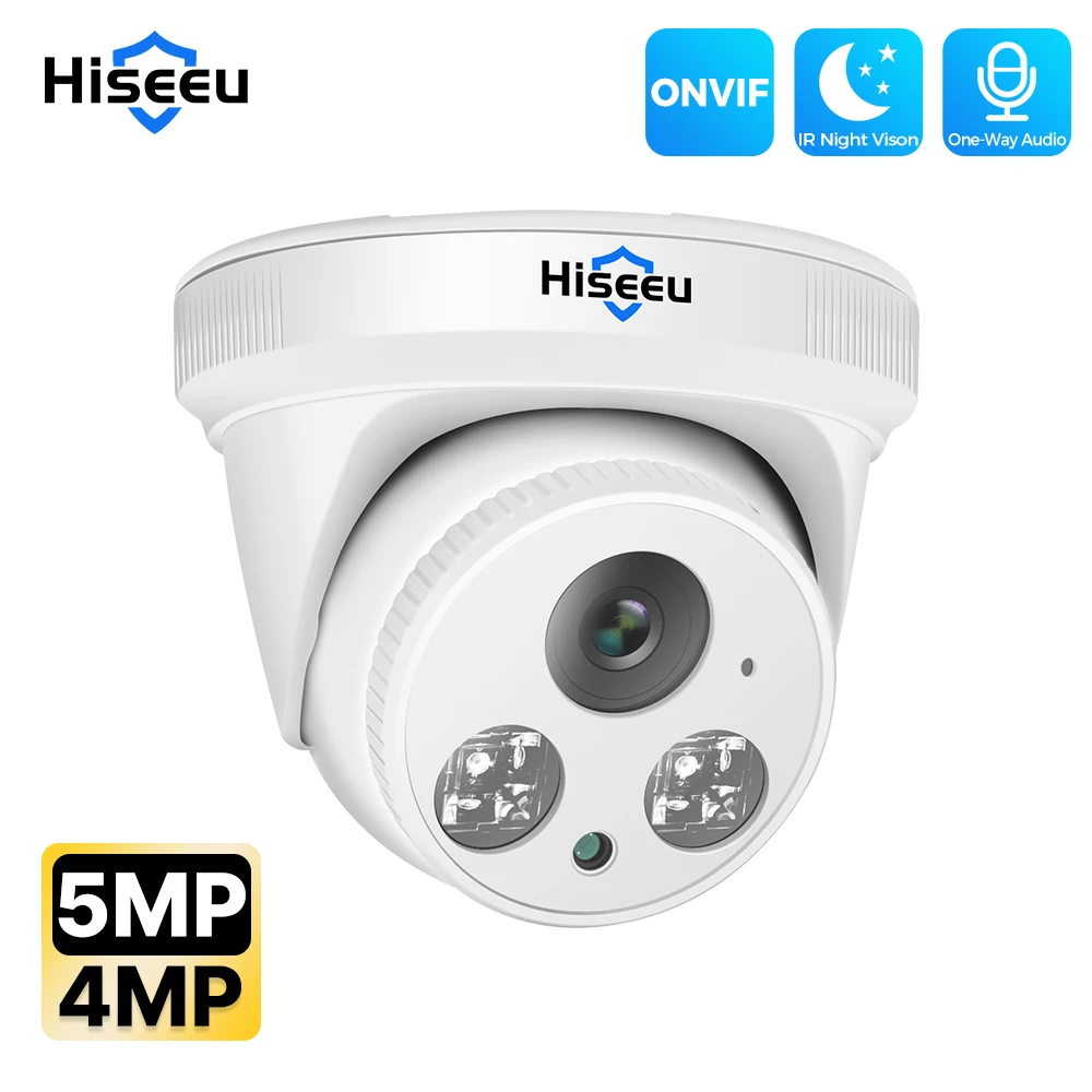 

Hiseeu 3MP 5MP POE IP Camera H.265 Indoor Night Vision P2P Dome Video Surveillance Camera For PoE NVR 3.6mm Lens XMEye Pro