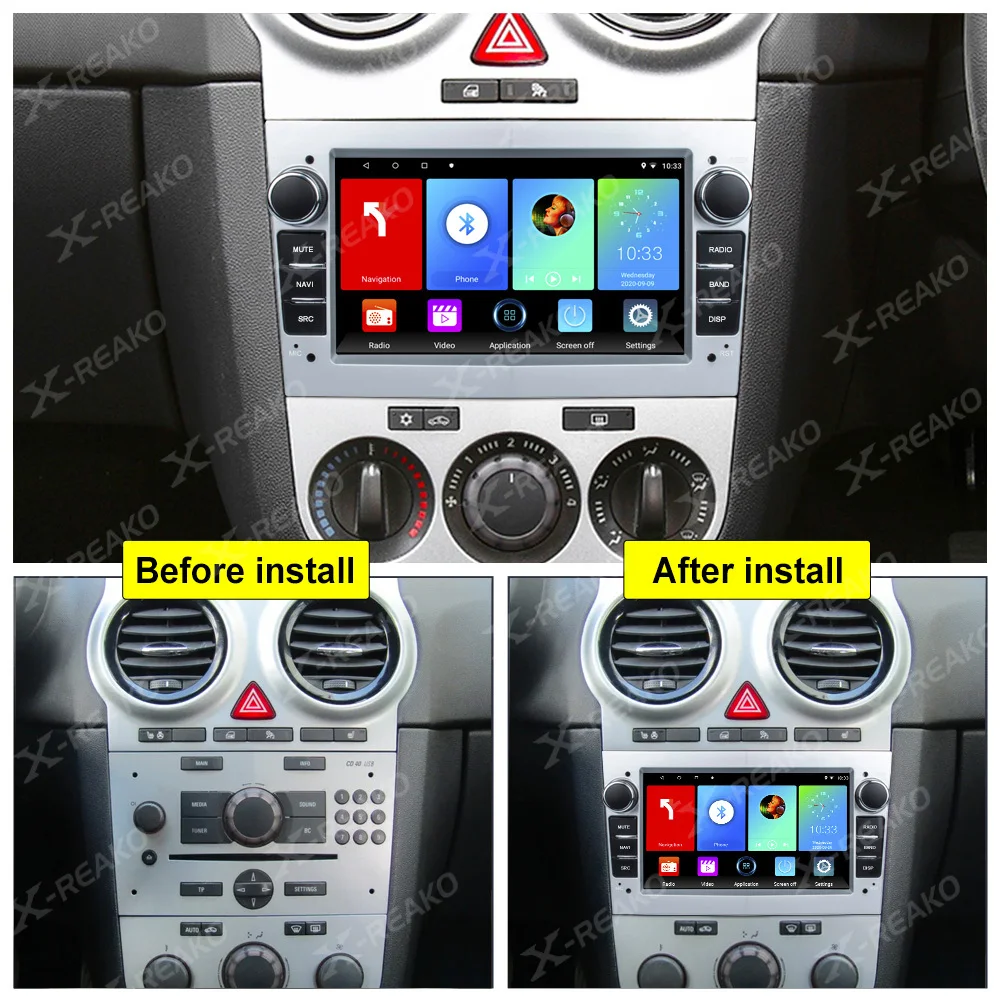 X-REAKO 7inch Android 13 Car Radio 2+32G for Opel Astra Vauxhall Vectra Antara Zafira Corsa Combo Multimedia Player GPS Carplay