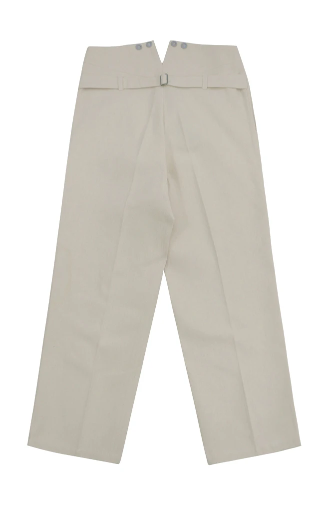 Pantalones de servicio de taladro blanco roto HBT, GU1B-013, WWI alemán, Imperio Alemán, M1915, Verano