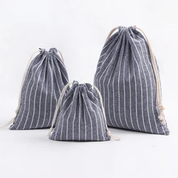 Cotton Linen Drawstring Cosmetic Bag Gift Bag Travel Luggage Packing Pouch Storage Bags for Wedding Christmas Jewelry Packaging