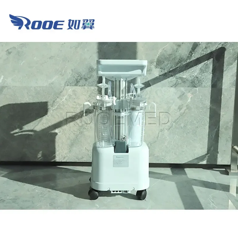YX980D สูญญากาศสูงเสียงรบกวนต่ําทางการแพทย์มือถือไฟฟ้าดําเนินการเครื่องดูดแบบพกพา