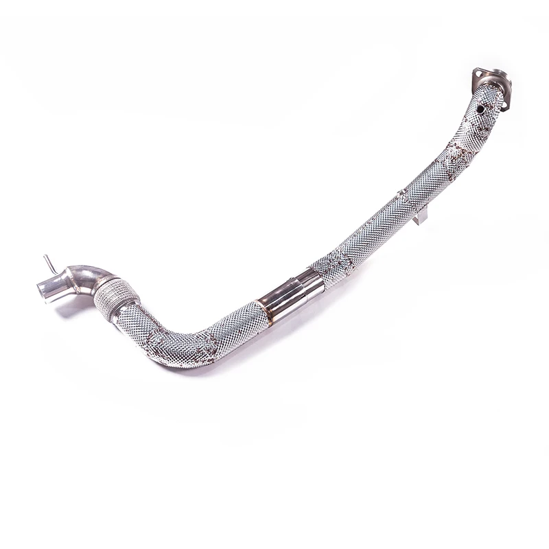

Suitable for Ford Mustang 2.3T 304 stainless steel high-performance no Cat downspout exhaust with insulating heat shield