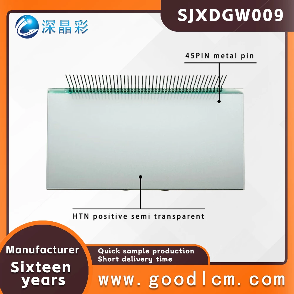 GW009 LCD screen for electric motorcycle segement display HTN positive 5.0v lcd 7 monochrome custom segment lcd display