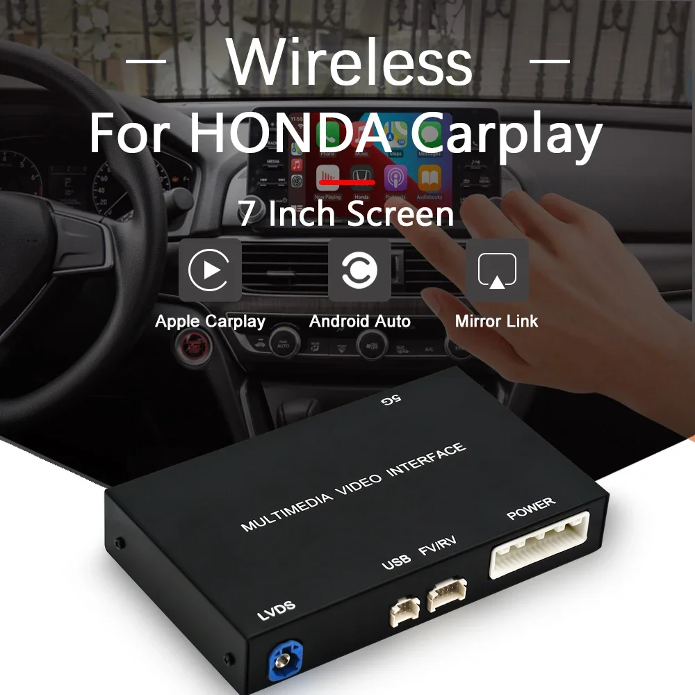 

OEM Screen Upgrade Decoder Box MuItimedia CarPlay Android Auto Retrofit Kit for Honda Accord LX EX EX-L Hybrid 2018-2020 7 Inch