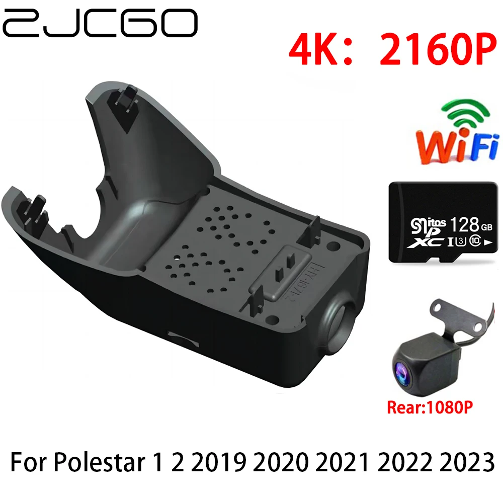 ZJCGO 2K 4K Car DVR Dash Cam Wifi Front Rear Camera 2 Lens 24h Parking Monitor for Polestar 1 2 2019 2020 2021 2022 2023