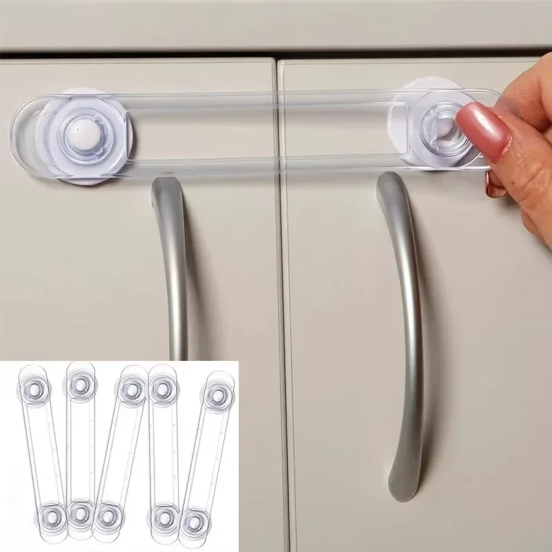 Multi-functional Child Safety Lock Transparent Anti-Opening Soft Strap Drawer & Refrigerator Lock for Home Security