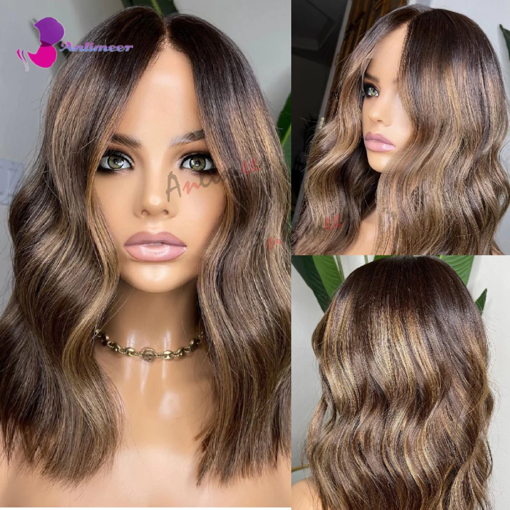 Highlight Wig Human Hair Lace Front 13x4 Dark Roots Natural Hair Wig Pre Plucked Lace Front Wigs Human Hair for Black Women