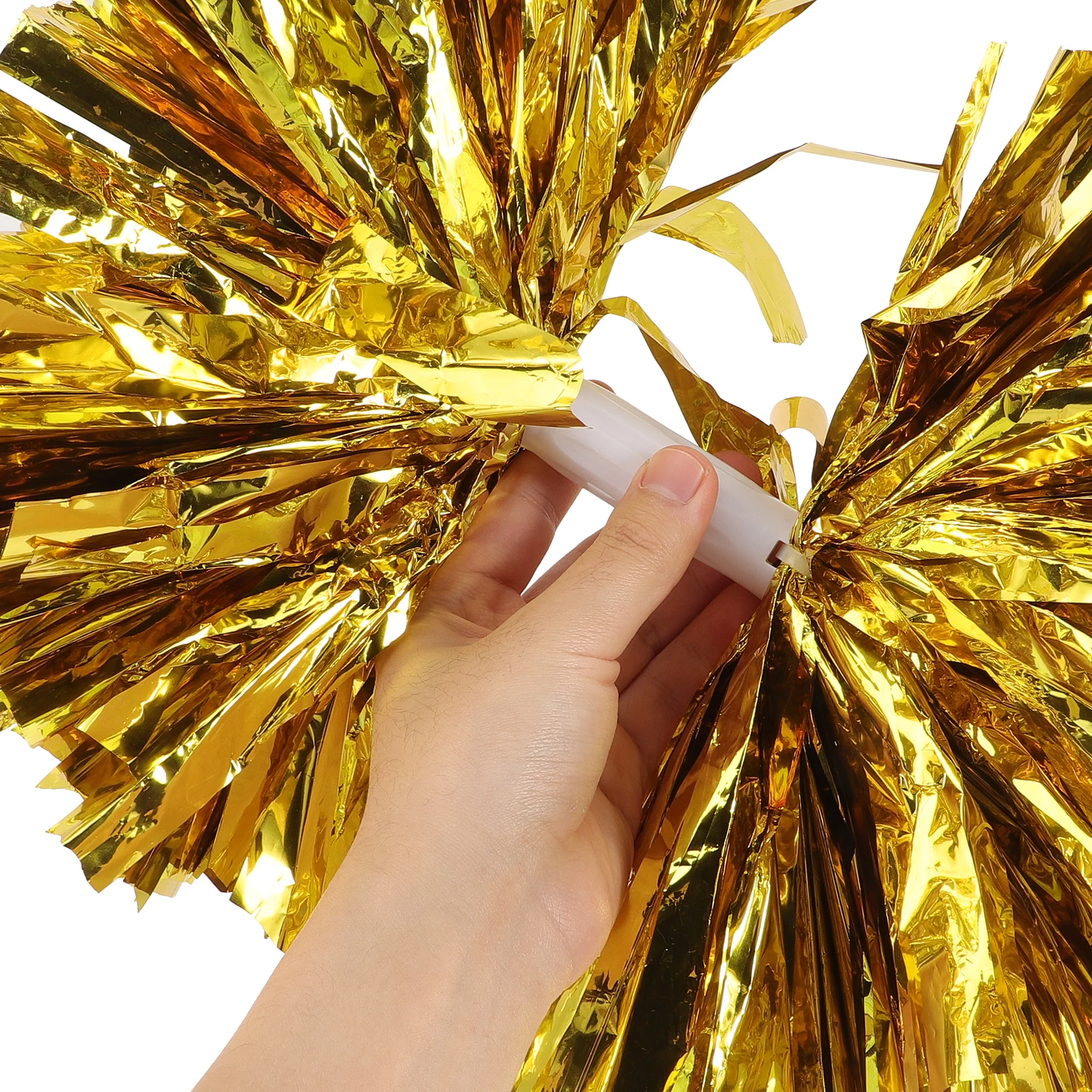 

2Pcs Cheerleader Pom Poms Bright Durable Plastic Handles Easy Grip Performance Props for Sports Events Competition Cheering