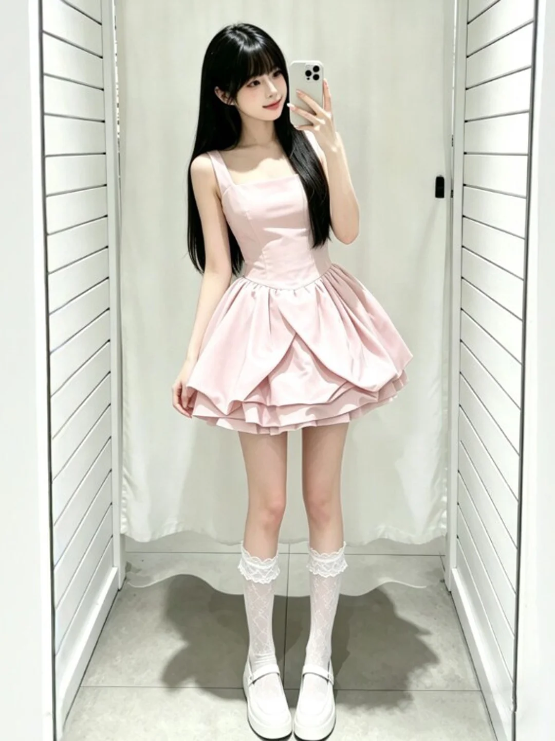 

Gentle Wind Unique Super Cute Puffy Short Skirt Waist Cinching Dress Perfect Summer Outfit Cotton Polyester Fiber