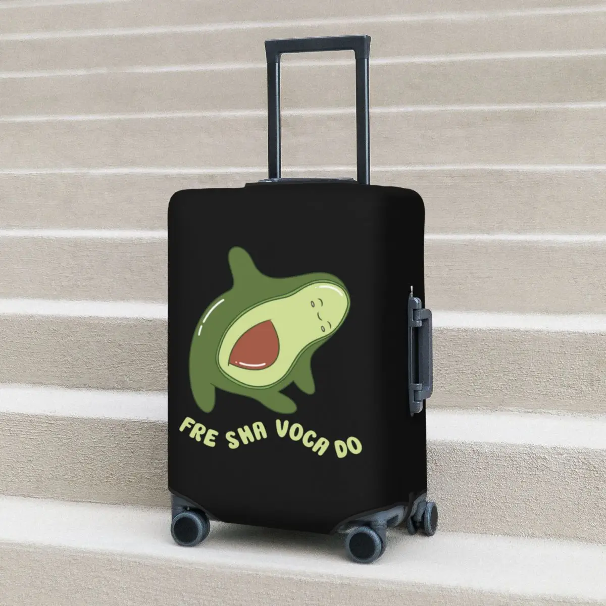 Funny Avocado Lovers Suitcase Cover Cute Plant Illustration Travel Flight Elastic Luggage Accesories Protector