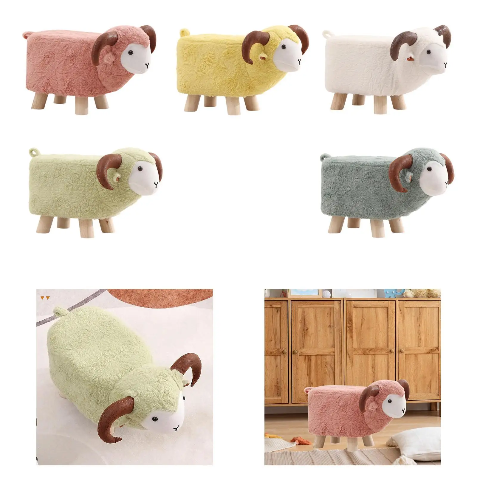 Cartoon Animal Stool for Children, Non-Slip Feet, Versatile Use