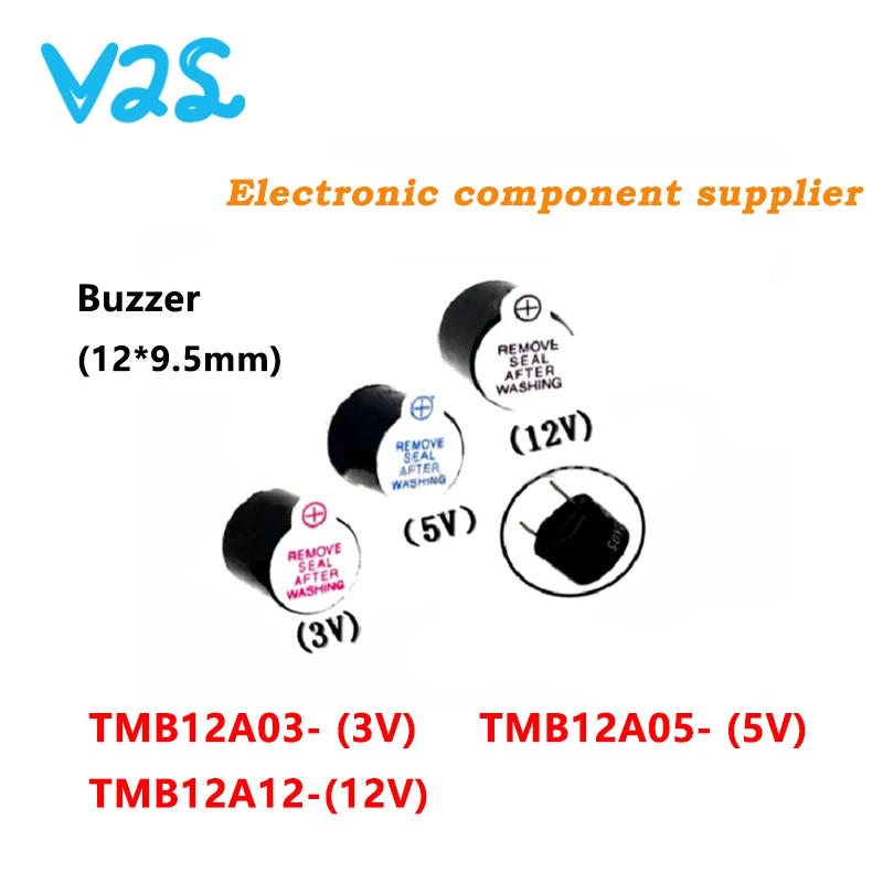 

(50pcs) 100% New 3V 5V 12V Active source Buzzer Magnetic Long Continous Beep Tone 9*5.5mm good TMB09A03 TMB09A05 TMB09A12