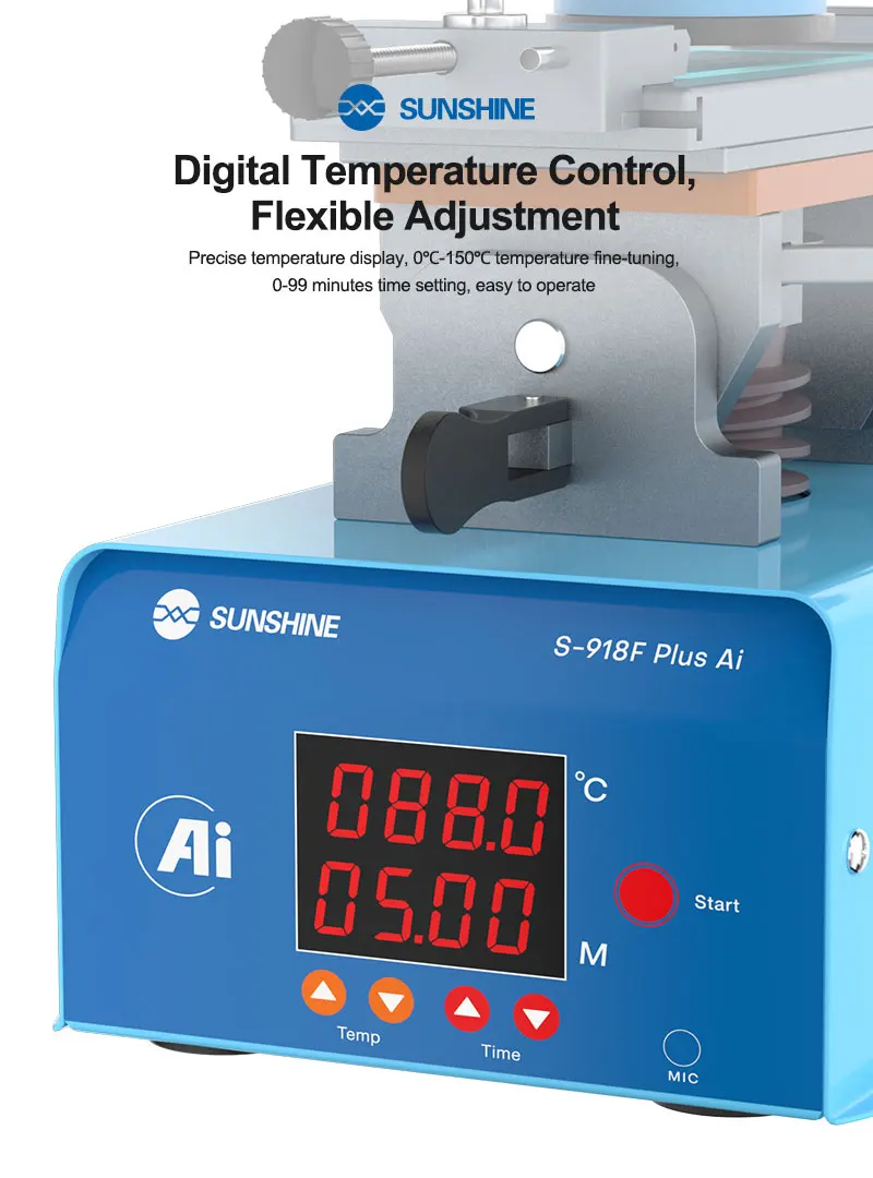 SUNSHINE S-918F Plus (AI) فاصل 5 في 1 للشاشة المنحنية، مضخة هواء منخفضة الضوضاء عالية الطاقة، وإزالة الشاشة متعددة الوظائف. #5