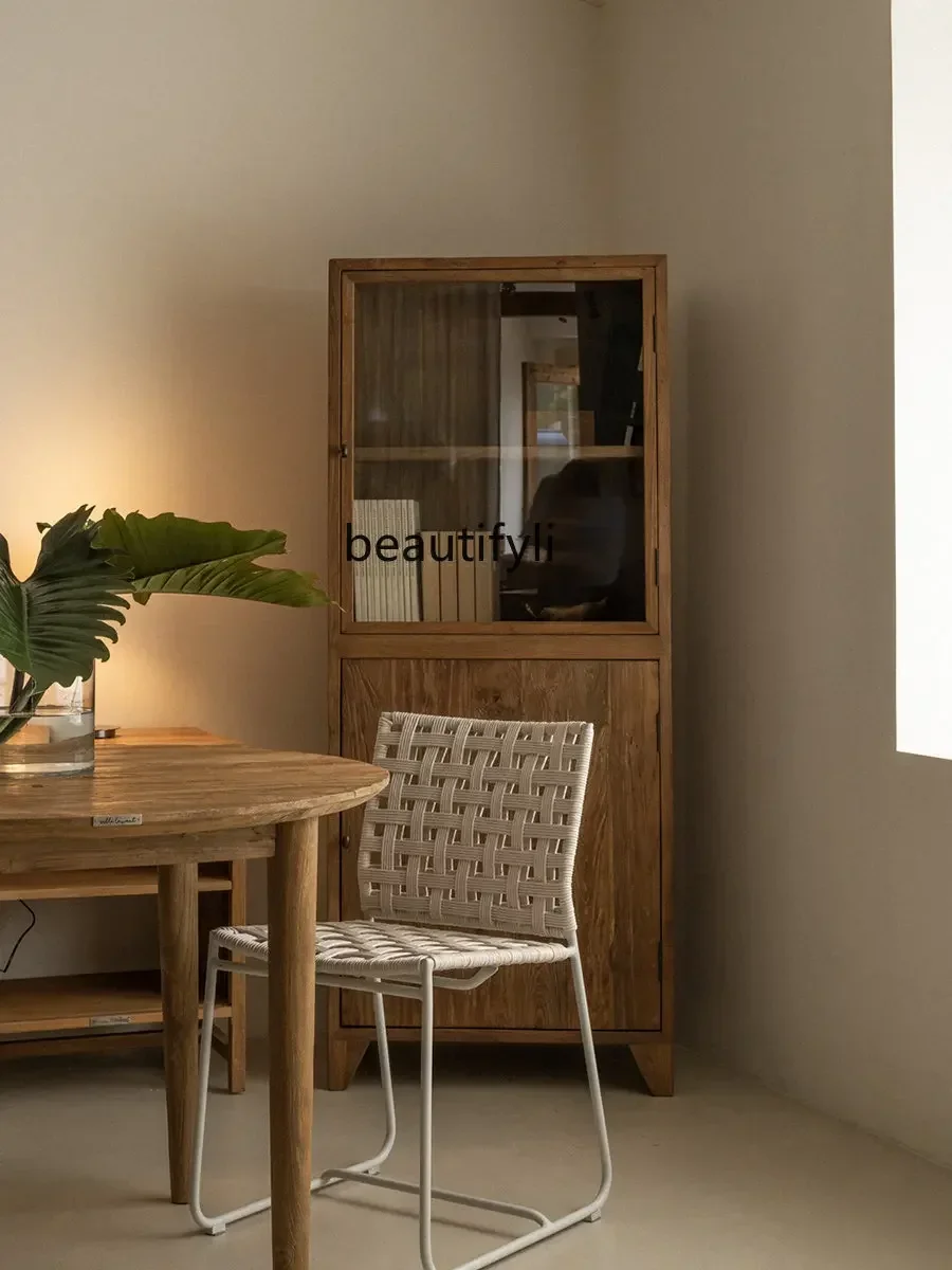 D178 Y yj Modern Style Solid Wood Showcase Japanese Style Log Hand Cabinet Single Bookcase